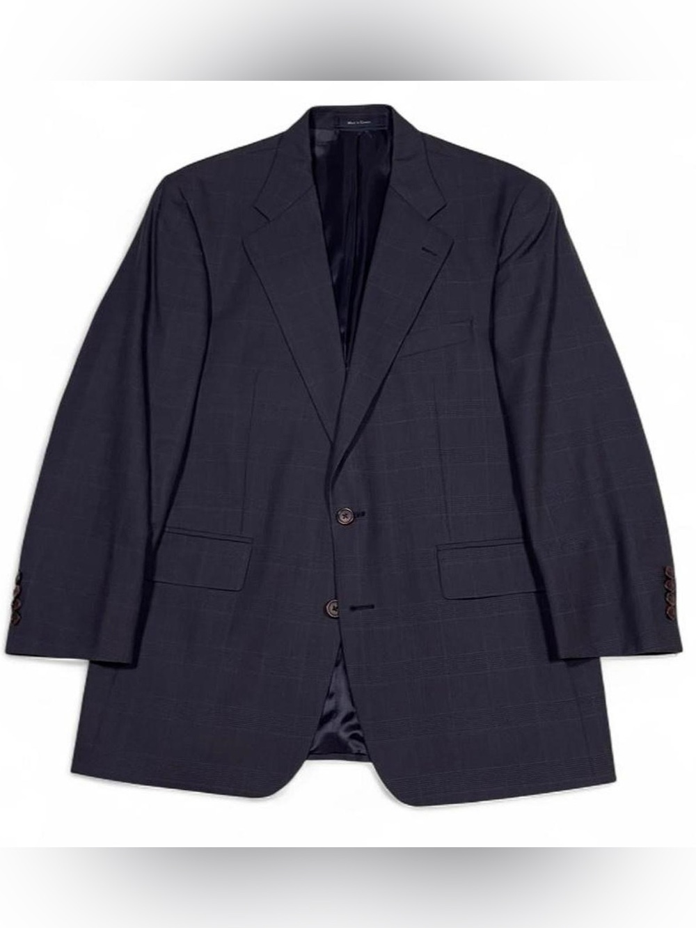 VTG Ralph Lauren Wool Navy Blue Plaid Blazer Men’s Size 42R Sport Coat Preppy